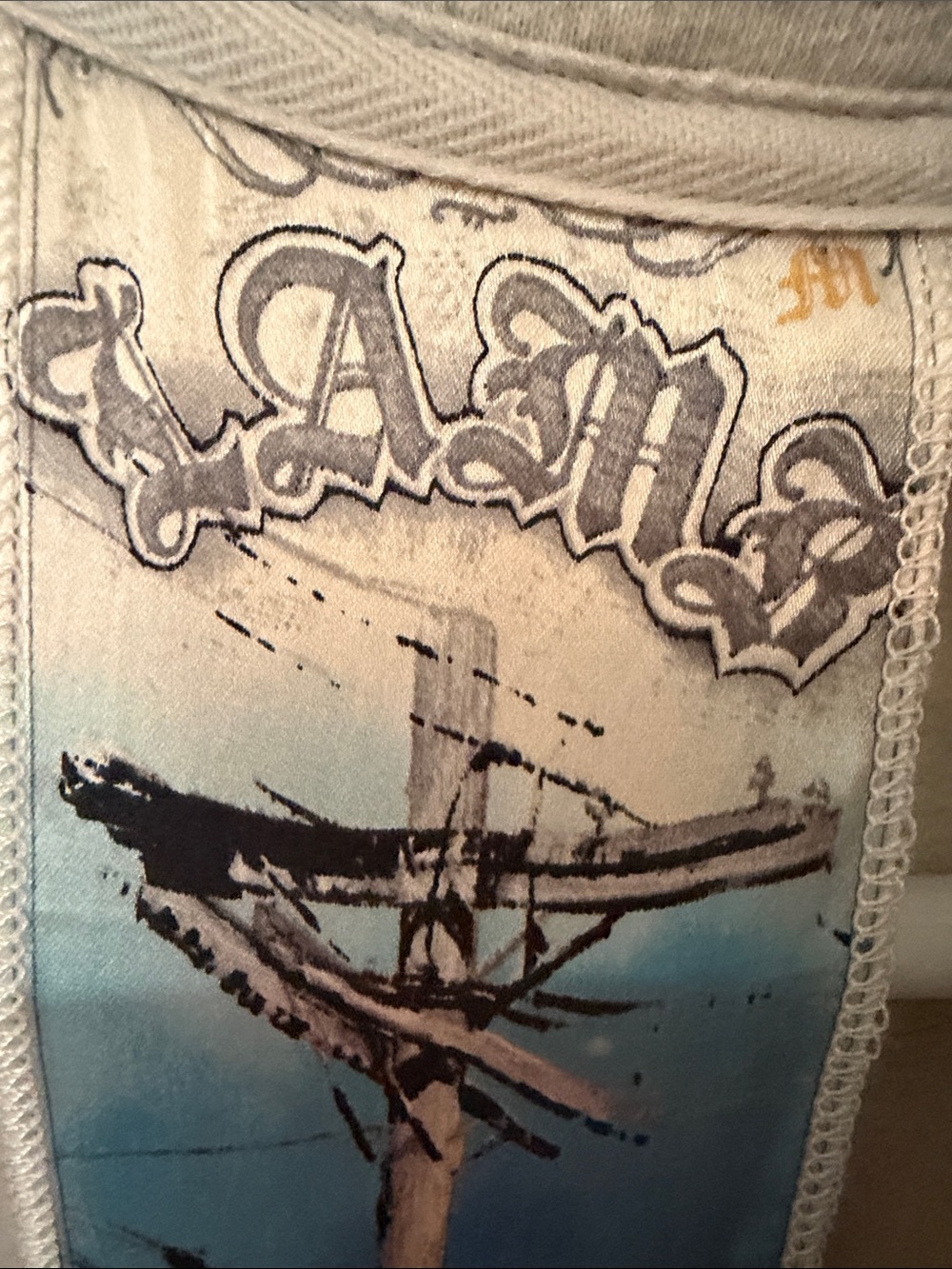 L.A.M.B. Light Gray Zip-Up Hoodie Bomber Jacket with Small Chest Patch - Picture 5 of 11